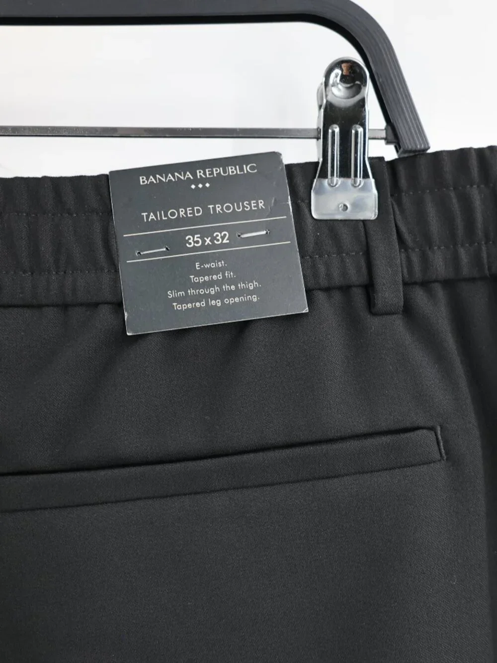 NWT Banana Republic Pants Men's 35 Tapered Fit Tailored Trouser Elastic Waist